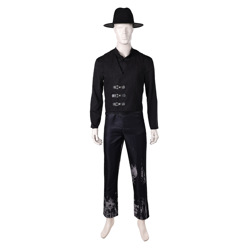 In the Lost Lands (2025) Boyce Men Black Overcoat Outfits Halloween Carnival Cosplay Costume