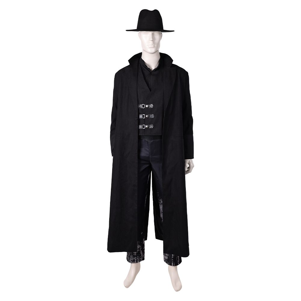 In the Lost Lands (2025) Boyce Men Black Overcoat Outfits Halloween Carnival Cosplay Costume