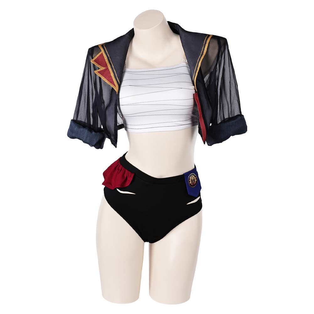 Arcane: League of Legends Season 2 Vi 2Pcs Swimsuit Outfits Halloween Carnival Cosplay Costume