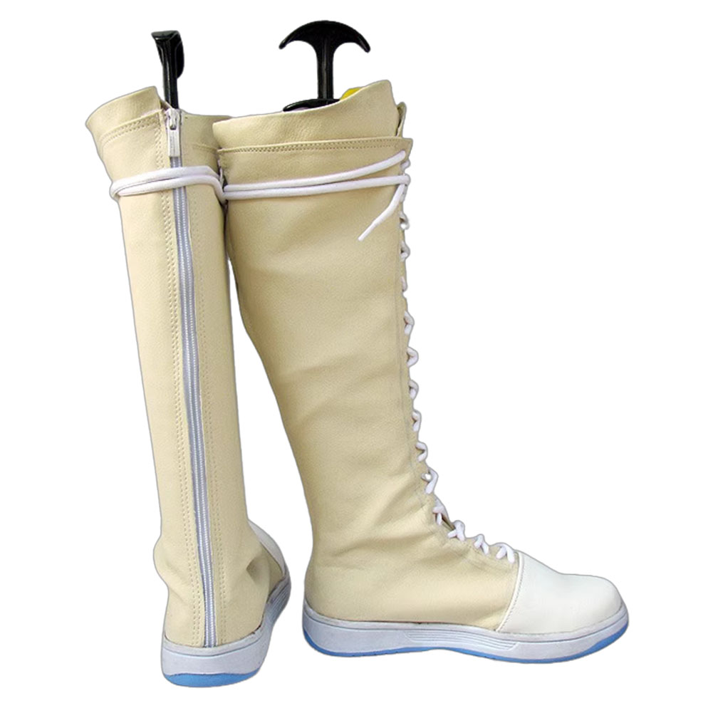 Final Fantasy Yuffie Kisaragi White Boots Halloween Costumes Cosplay Shoes Accessories