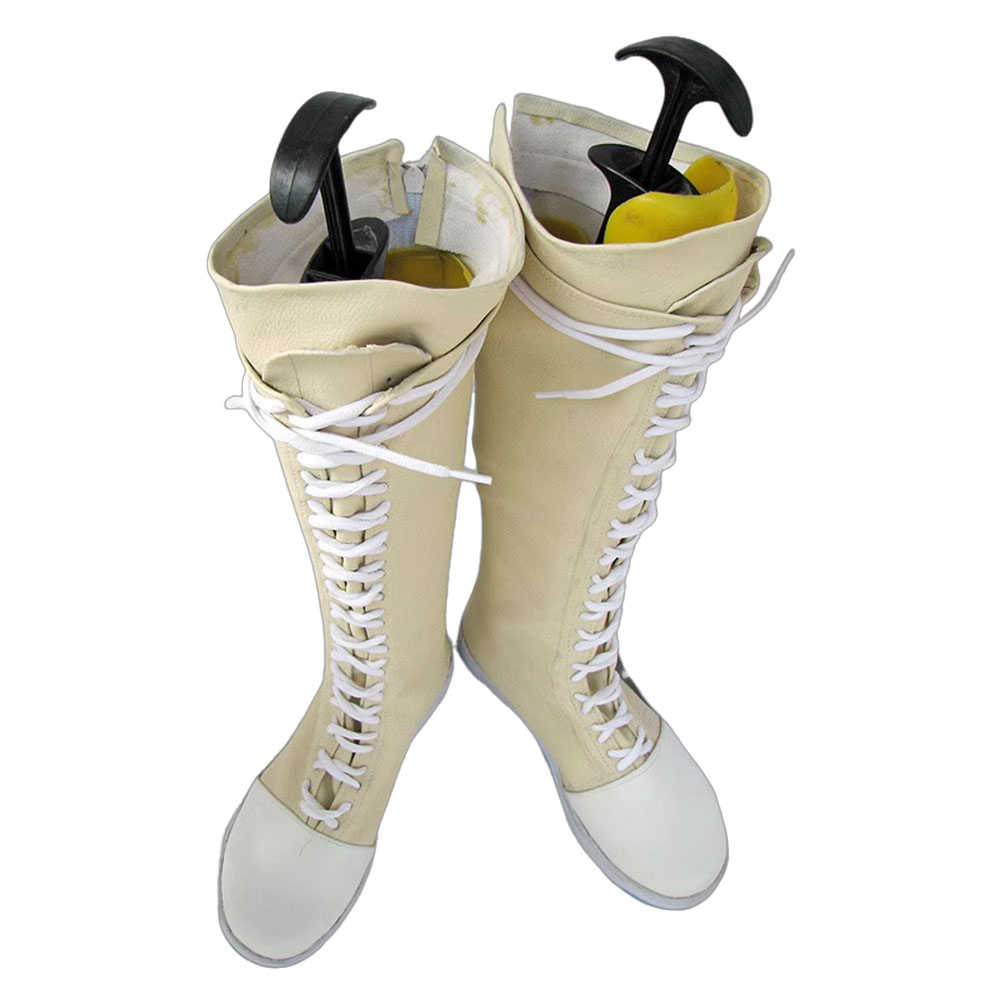 Final Fantasy Yuffie Kisaragi White Boots Halloween Costumes Cosplay Shoes Accessories