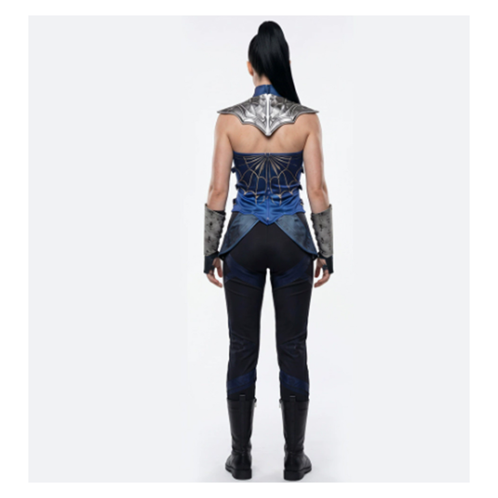 Mortal Kombat 2 Kitana Women Blue Outfit Halloween Carnival Cosplay Costume