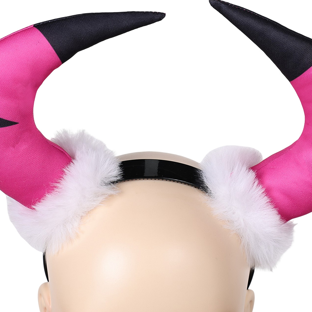 Helluva Boss Verosika Pink Star Horn Headband Halloween Carnival Costume Accessories