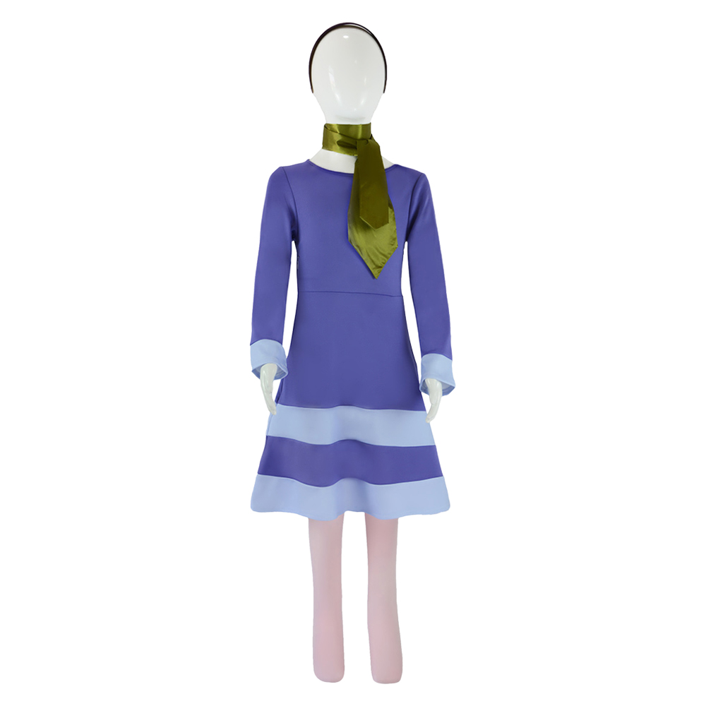 Scooby-Doo Daphne Kids Chidren Blue Dress Outfits Halloween Carnival Cosplay Costume