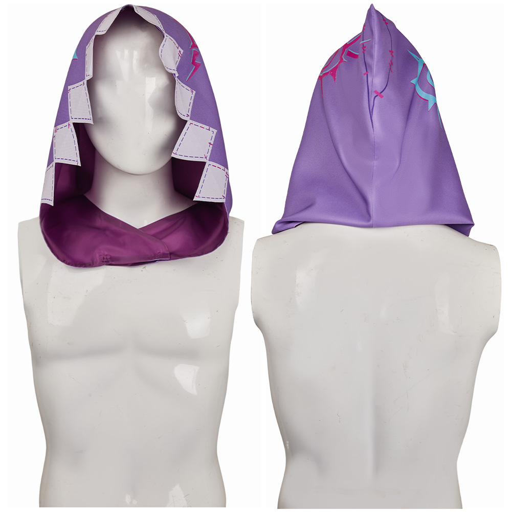 Arcane: League of Legends Jinx Purple Hoodie Hat Ver.2 Halloween Carnival Cosplay Costume Accessories