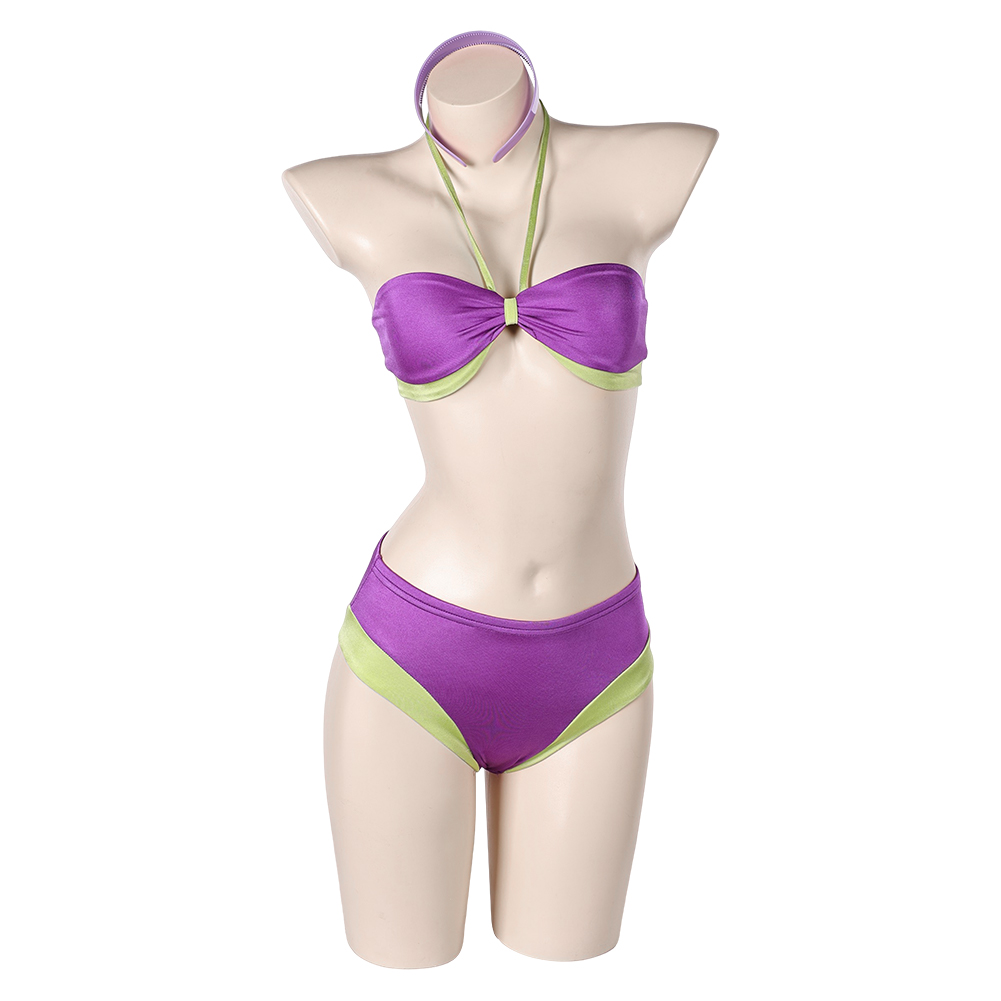 Scooby-Doo Daphne Purple 2Pcs Swimsuit Outfits Halloween Carnival Cosplay Costume