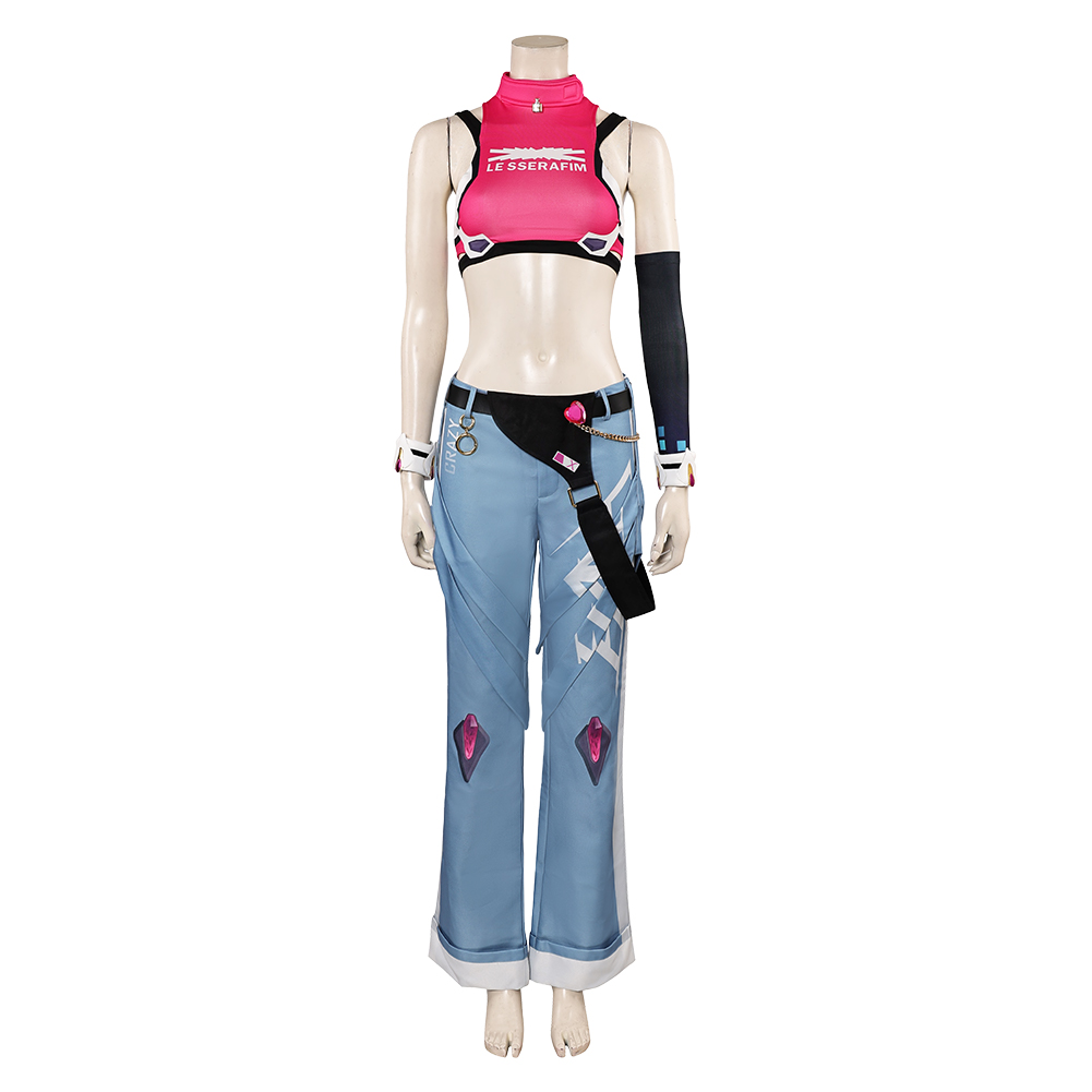 Overwatch Juno LE SSERAFIM Top Pants Set Women Outfits Halloween Carnival Party Cosplay Costume