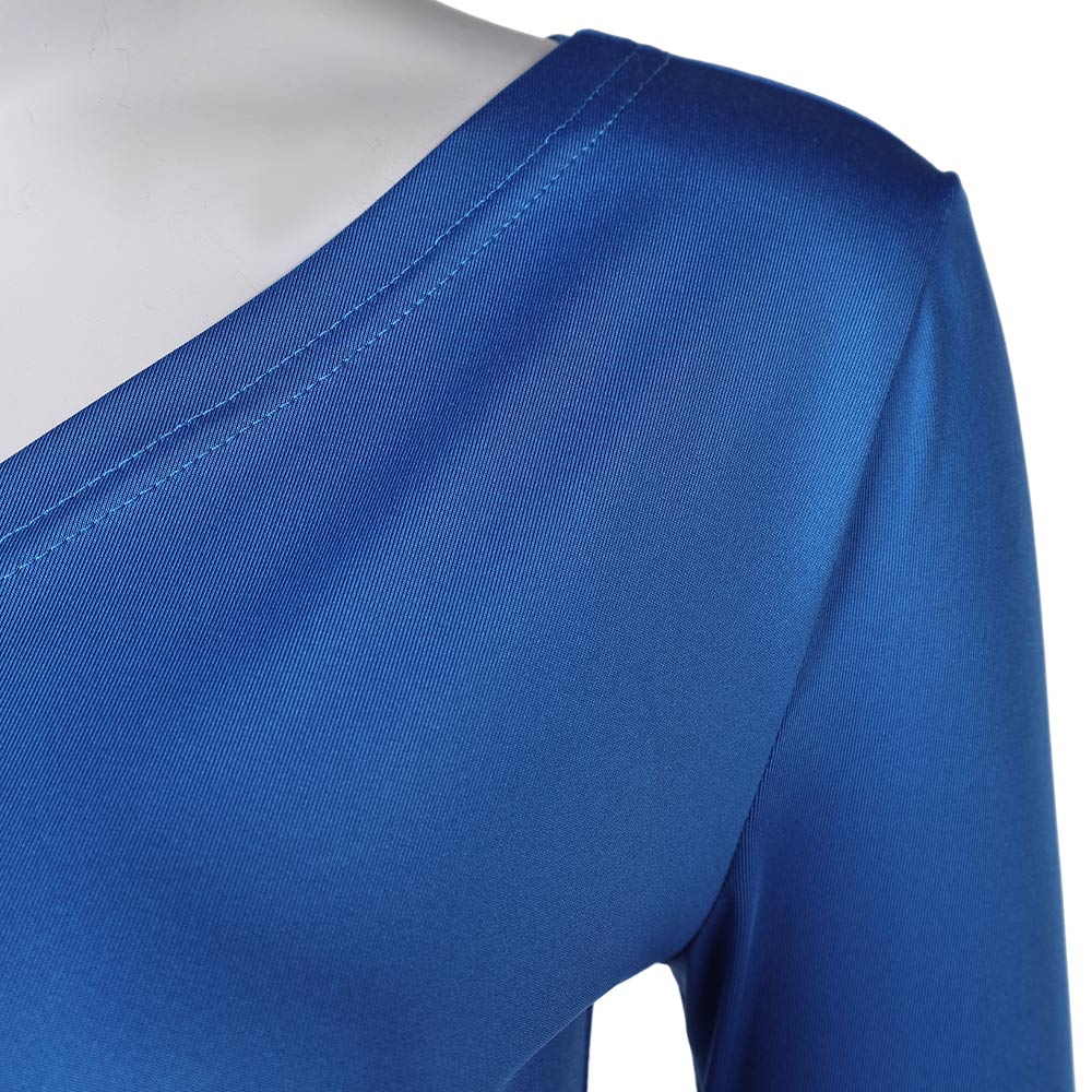 Harley Quinn: Season 5 Blue Off-shoulder Gym Suit Outfits Halloween Carnival Cosplay Costume