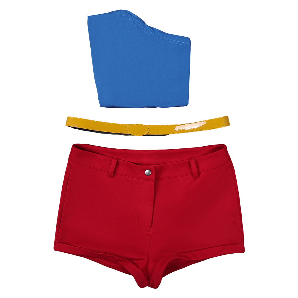 Harley Quinn: Season 5 Blue Off-shoulder Gym Suit Outfits Halloween Carnival Cosplay Costume