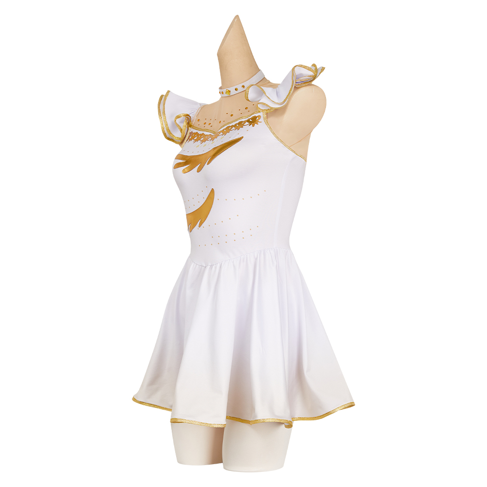 Medalist Yuitsuka Inori Women White Dress Outfits Halloween Carnival Cosplay Costume