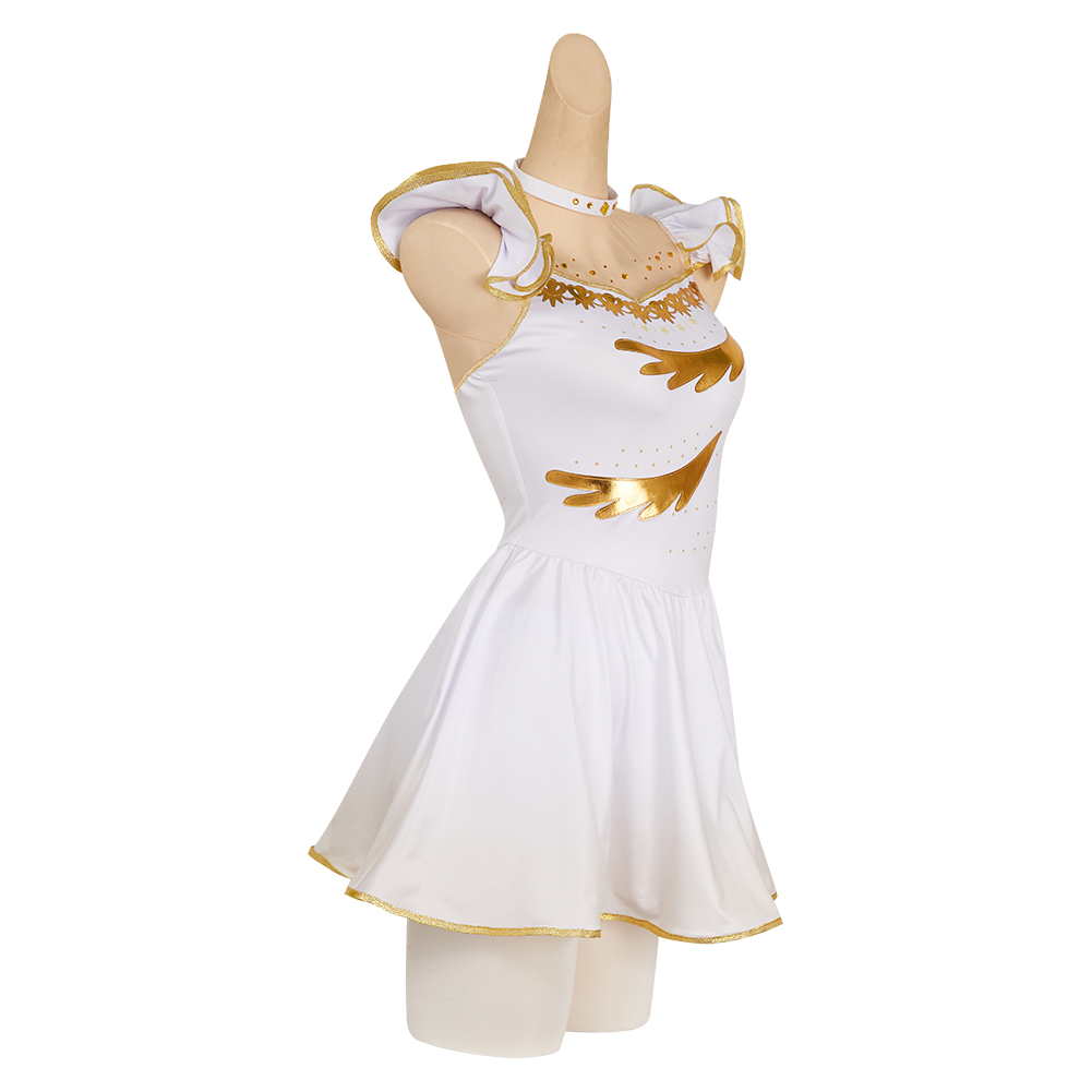Medalist Yuitsuka Inori Women White Dress Outfits Halloween Carnival Cosplay Costume