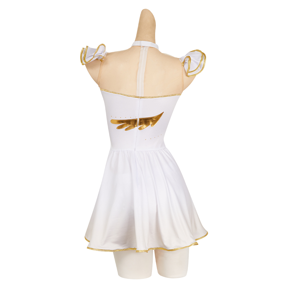 Medalist Yuitsuka Inori Women White Dress Outfits Halloween Carnival Cosplay Costume