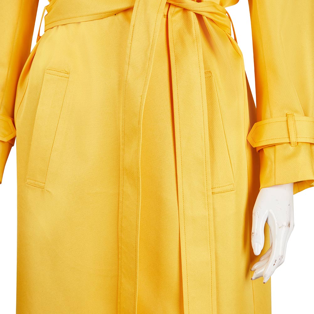 The Substance (2024) Elizabeth Yellow Coat Outfits Halloween Carnival Cosplay Costume