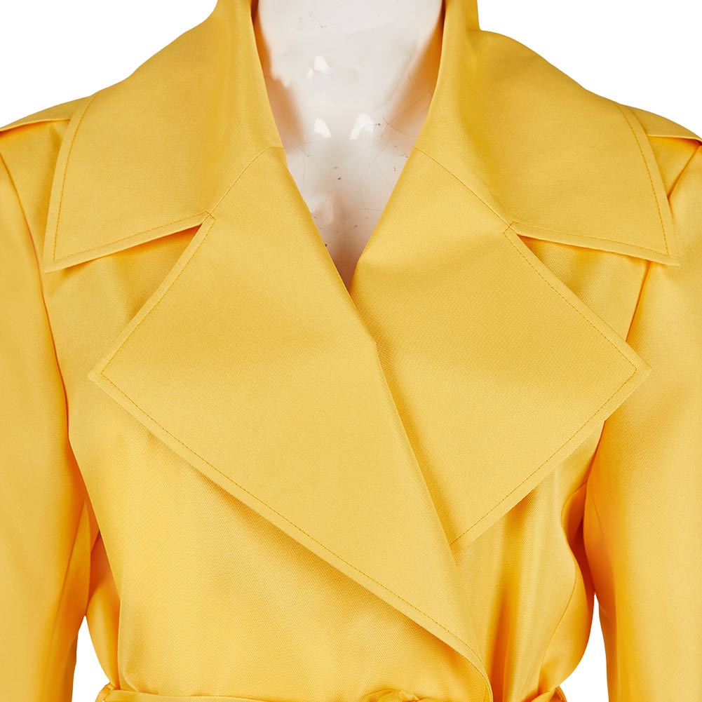 The Substance (2024) Elizabeth Yellow Coat Outfits Halloween Carnival Cosplay Costume