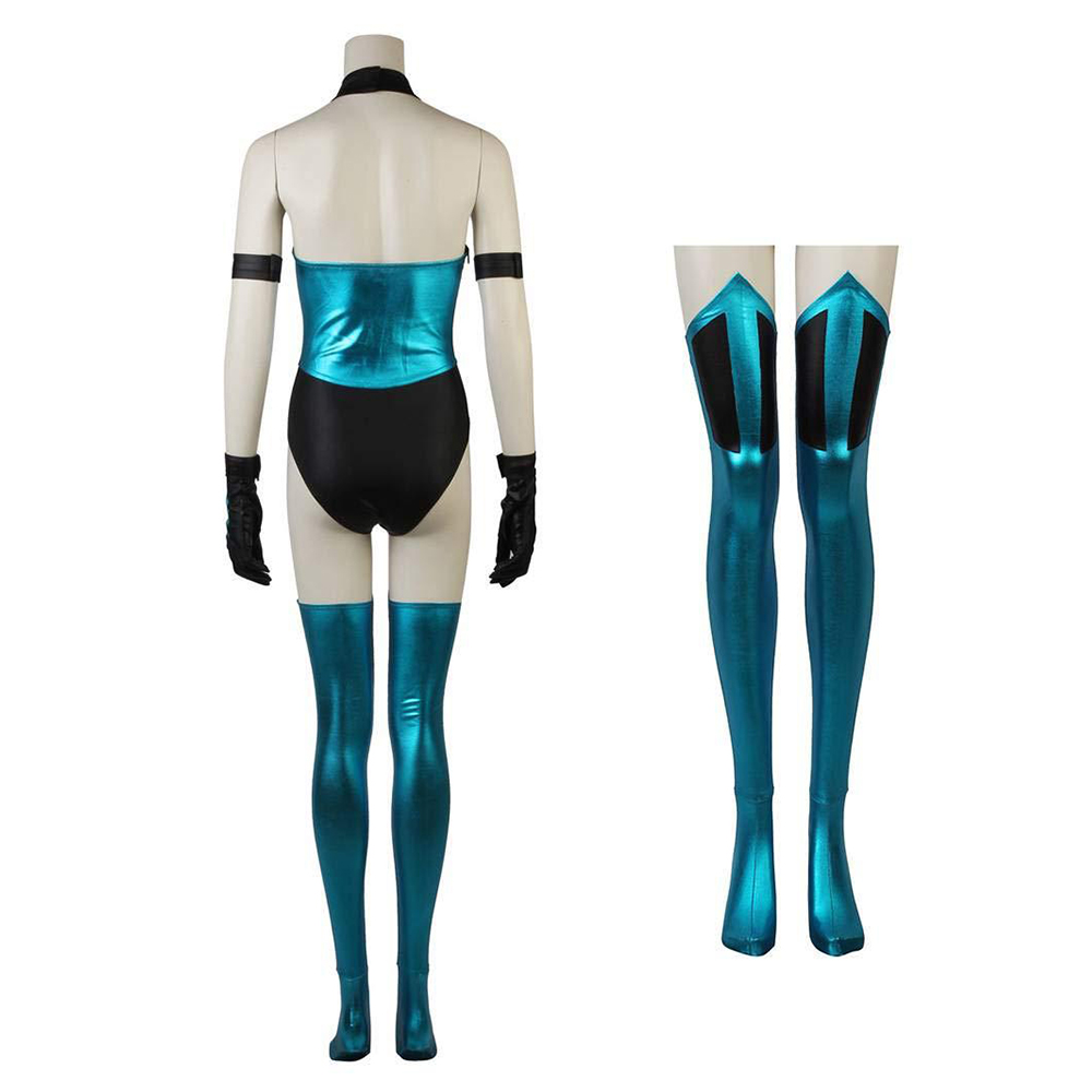 Mortal Kombat KITANA Women Blue Bikini Set Halloween Carnival Cosplay Costume