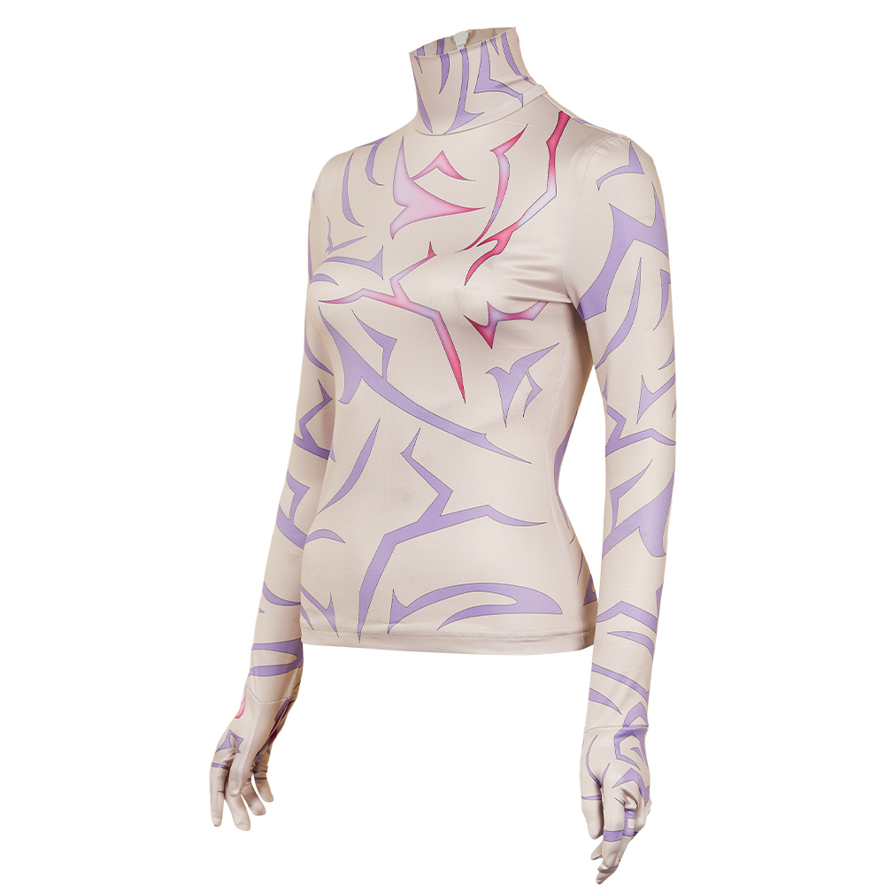 Kpop Demon Hunters Rumi Demonic Patterns Top Halloween Carnival Party Cosplay Costume