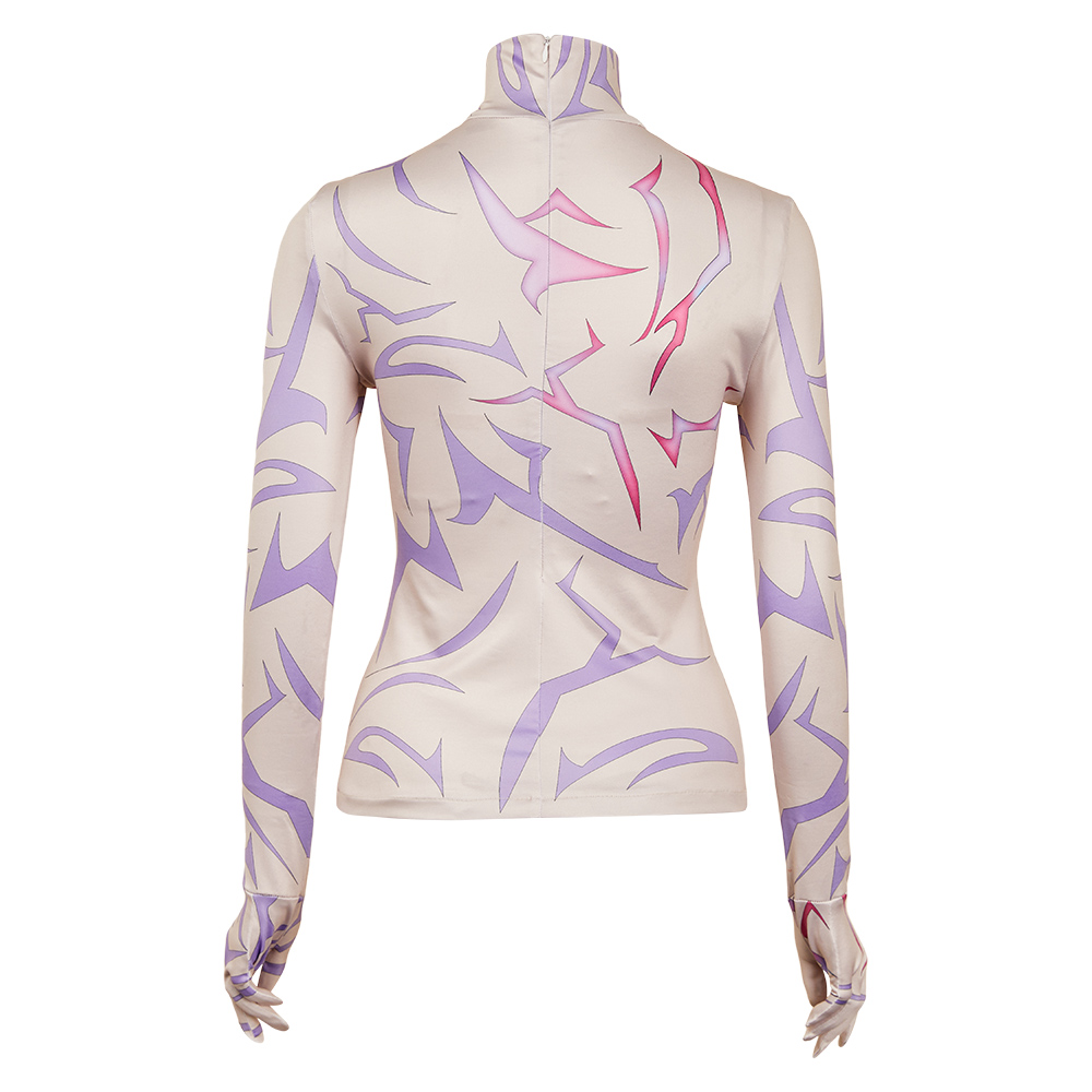 Kpop Demon Hunters Rumi Demonic Patterns Top Halloween Carnival Party Cosplay Costume