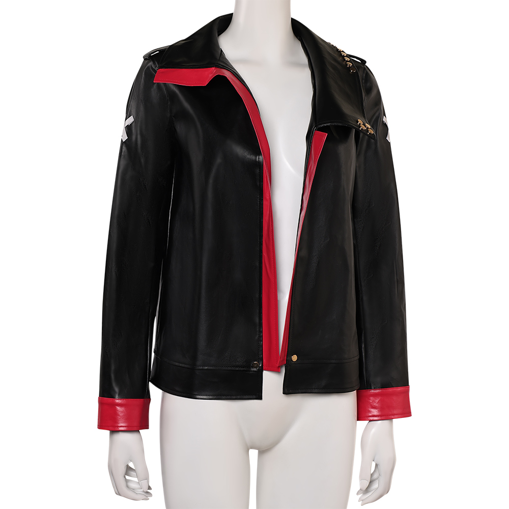 Arcane: League of Legends Vi Black Leather Jacket Outfits Halloween Carnival Cosplay Costume