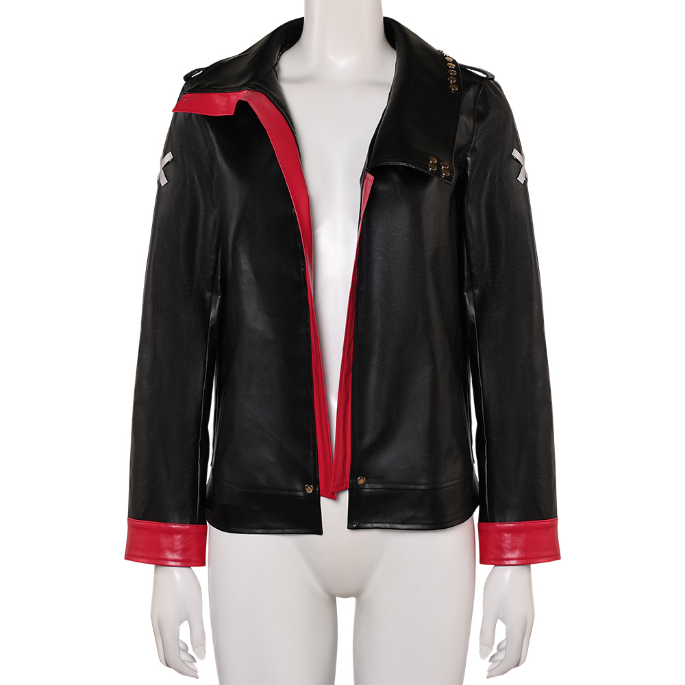 Arcane: League of Legends Vi Black Leather Jacket Outfits Halloween Carnival Cosplay Costume