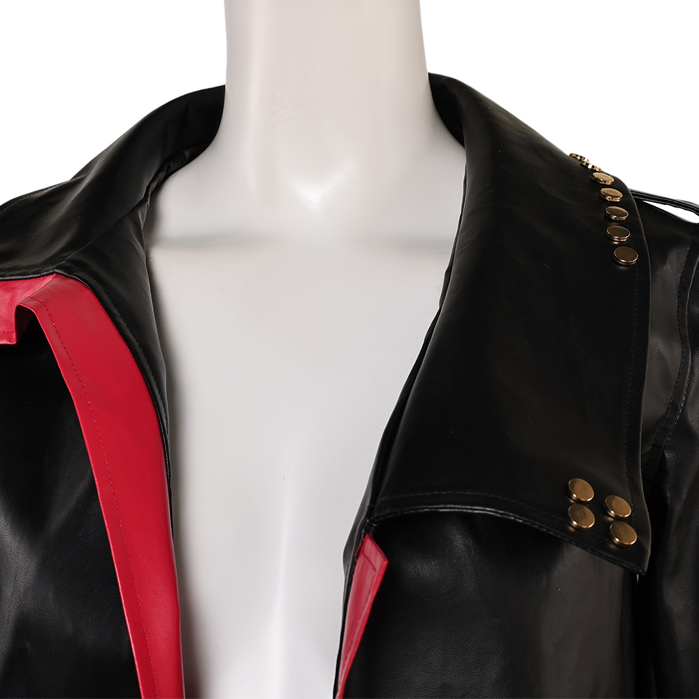 Arcane: League of Legends Vi Black Leather Jacket Outfits Halloween Carnival Cosplay Costume