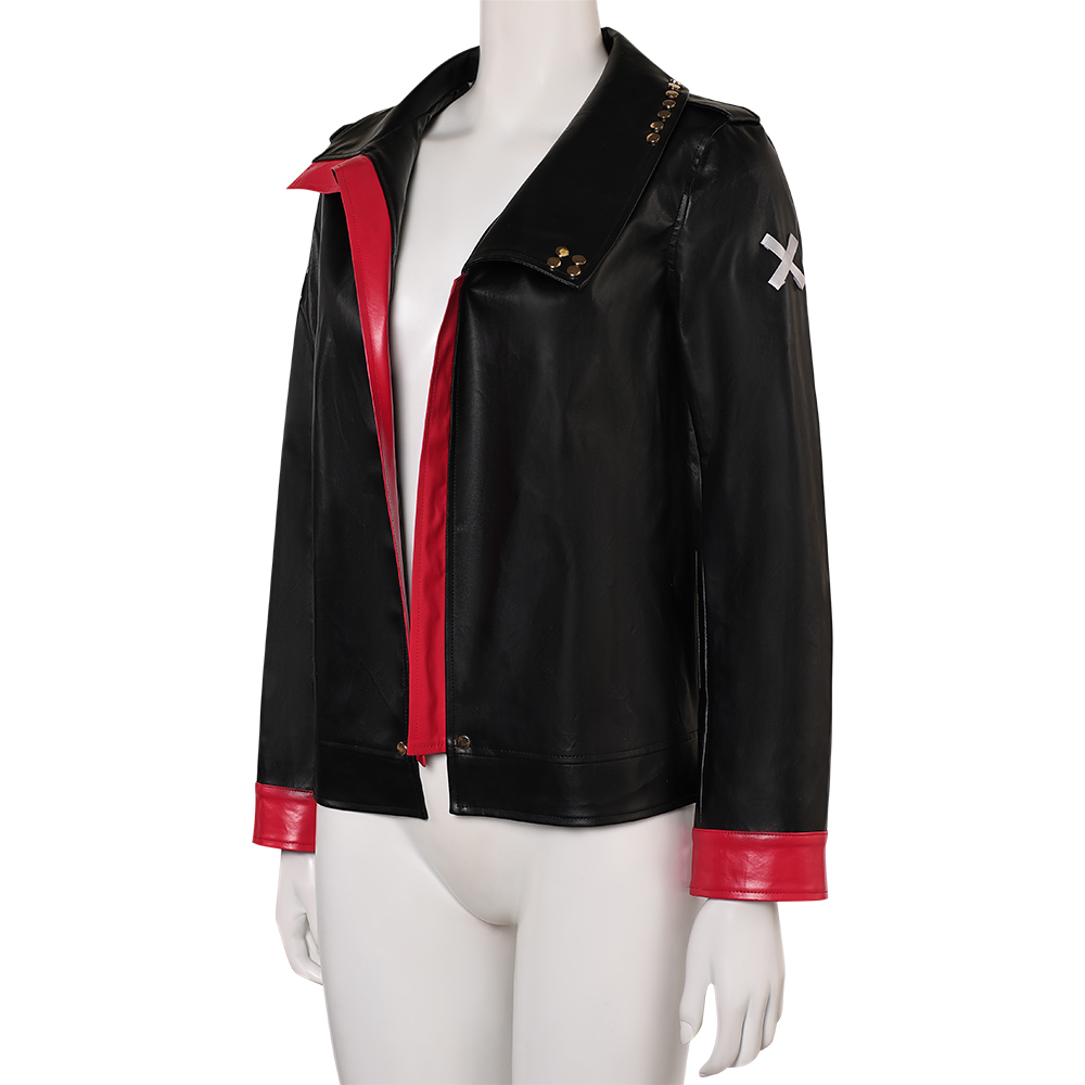 Arcane: League of Legends Vi Black Leather Jacket Outfits Halloween Carnival Cosplay Costume