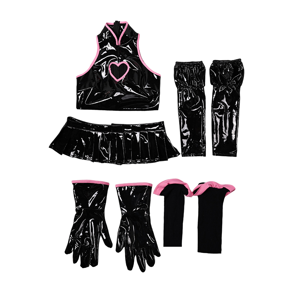 Women Black Leather Sexy Lingerie Original Design Outfits Halloween Carnival Cosplay Costume UUstyles©