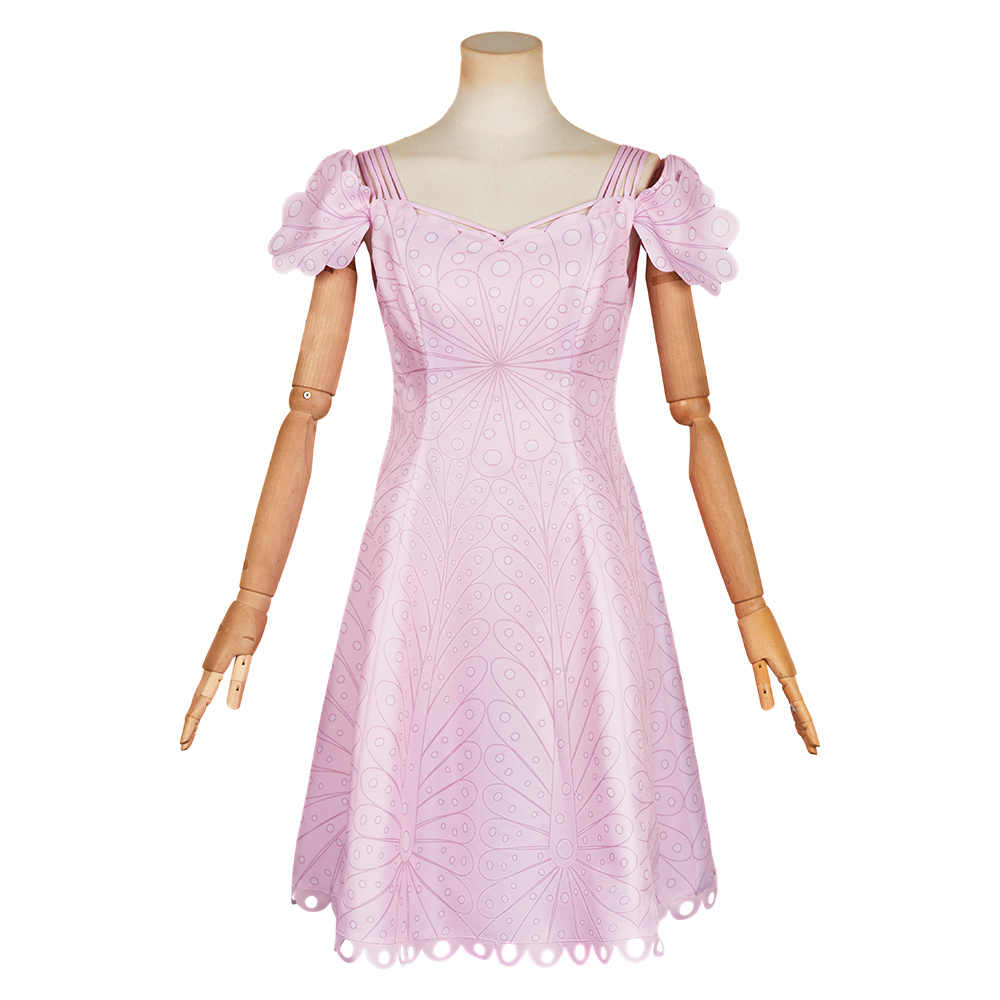 Wicked (2024) Glinda Pink Dot Dress Outfits Halloween Carnival Cosplay Costume
