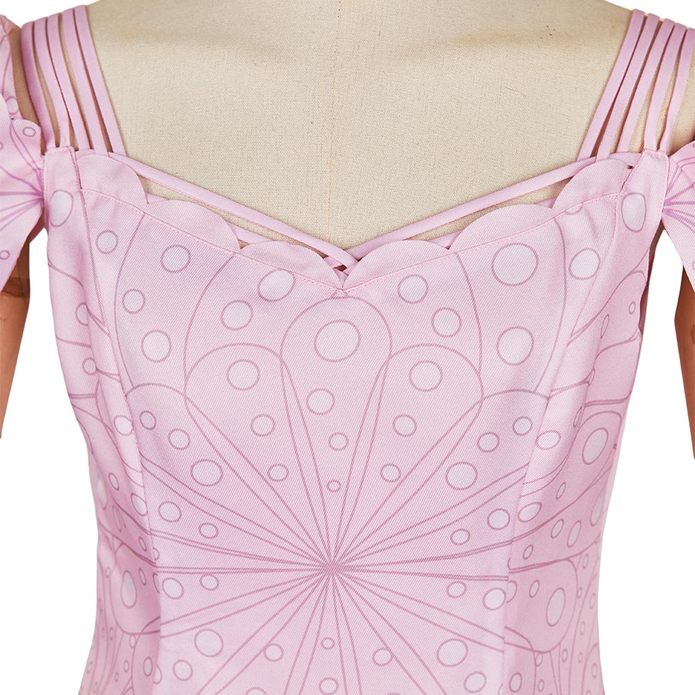 Wicked (2024) Glinda Pink Dot Dress Outfits Halloween Carnival Cosplay Costume