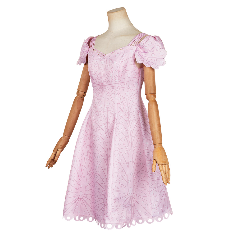 Wicked (2024) Glinda Pink Dot Dress Outfits Halloween Carnival Cosplay Costume