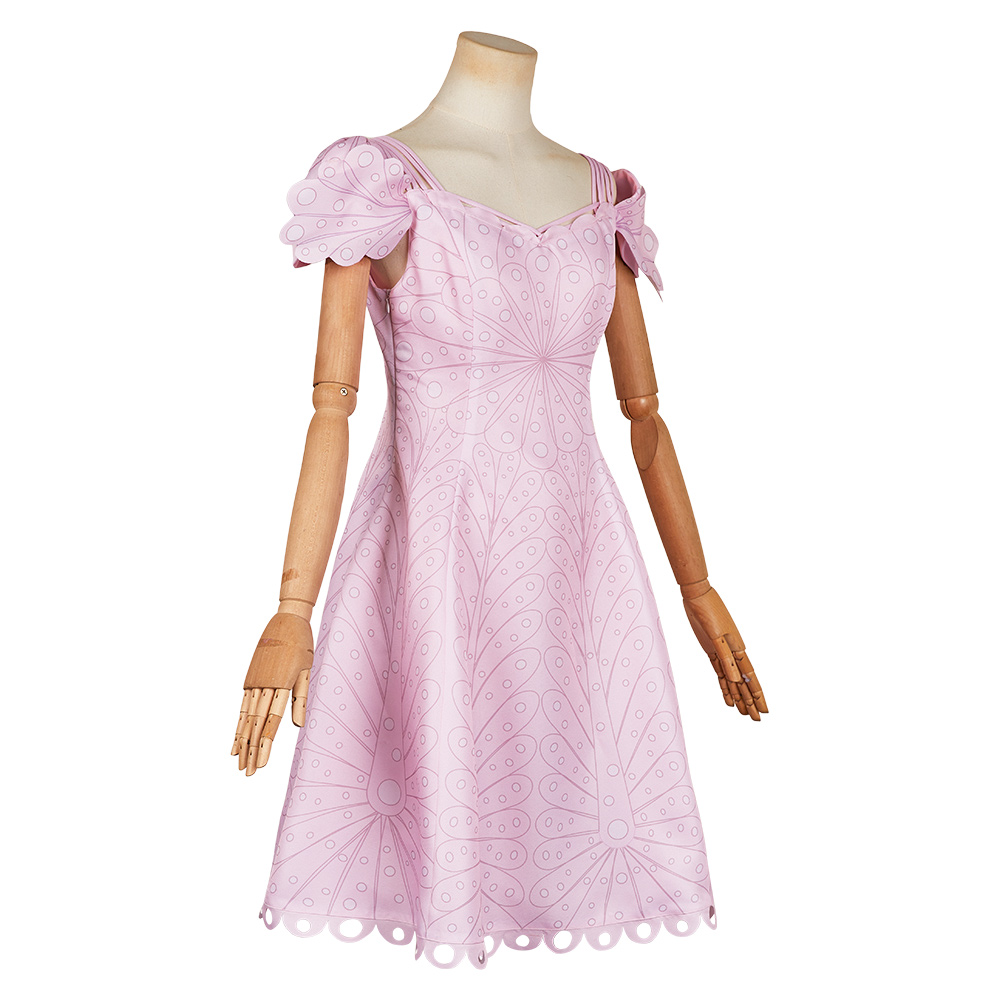 Wicked (2024) Glinda Pink Dot Dress Outfits Halloween Carnival Cosplay Costume