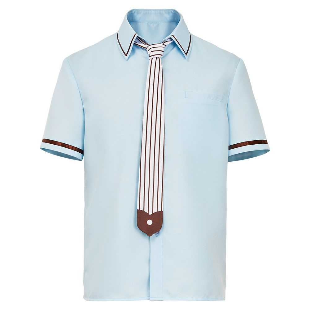 Toilet-bound Hanako-kun Hanako-kun Blue Shirt Top Outfits Halloween Carnival Cosplay Costume