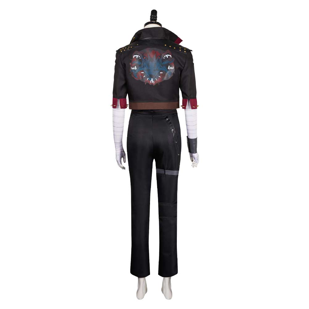 Arcane: League of Legends Season 2 Vi Black Jacket Fullset Outfits Halloween Carnival Cosplay Costume