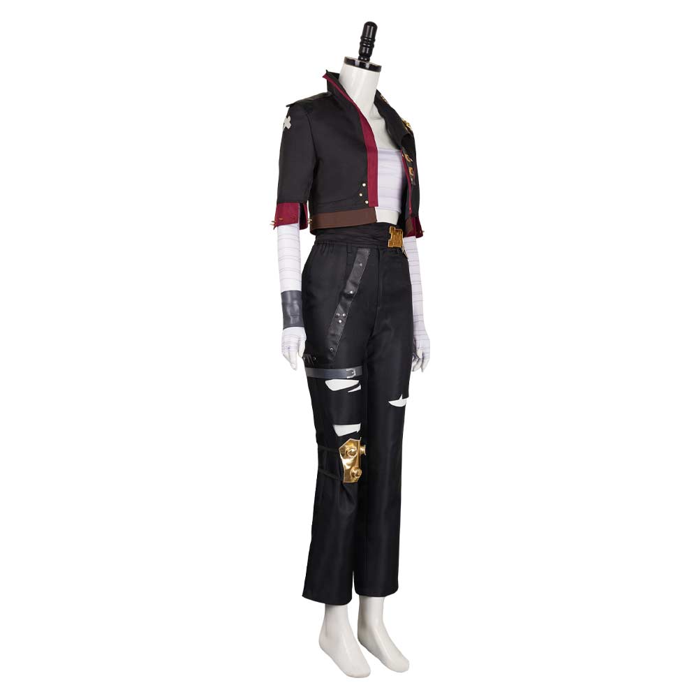 Arcane: League of Legends Season 2 Vi Black Jacket Fullset Outfits Halloween Carnival Cosplay Costume