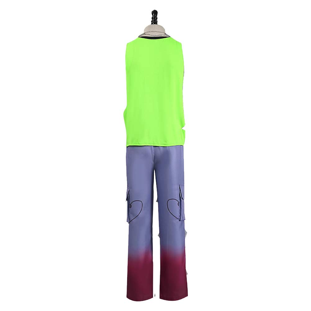 Alien Stage Till Men Green Vest Pants Outfits Halloween Carnival Party Cosplay Costume