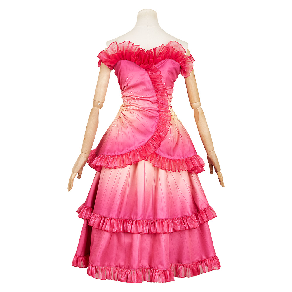 Wicked (2024) Glinda Rosy Dress Halloween Cosplay Costume