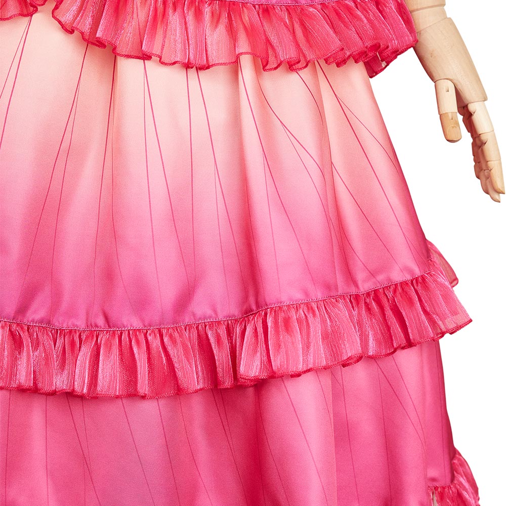 Wicked (2024) Glinda Rosy Dress Halloween Cosplay Costume
