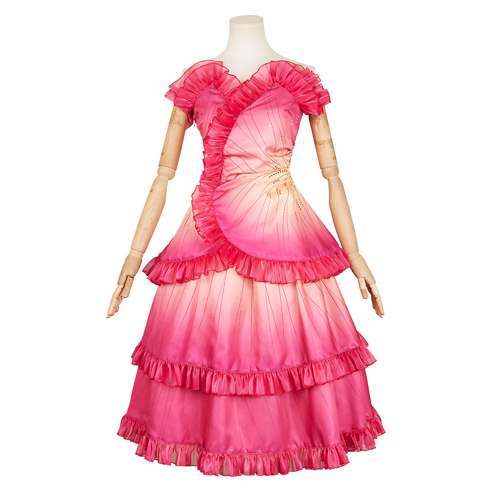 Wicked (2024) Glinda Rosy Dress Halloween Cosplay Costume