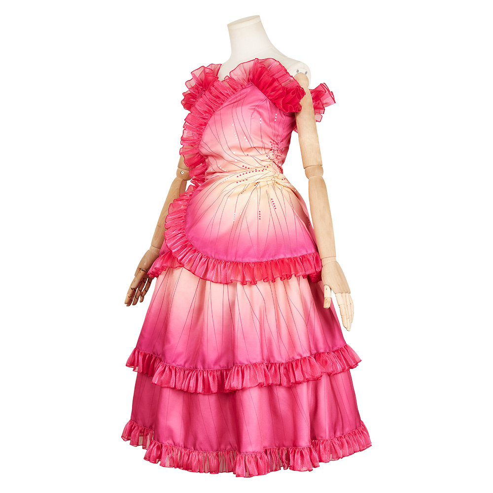 Wicked (2024) Glinda Rosy Dress Halloween Cosplay Costume