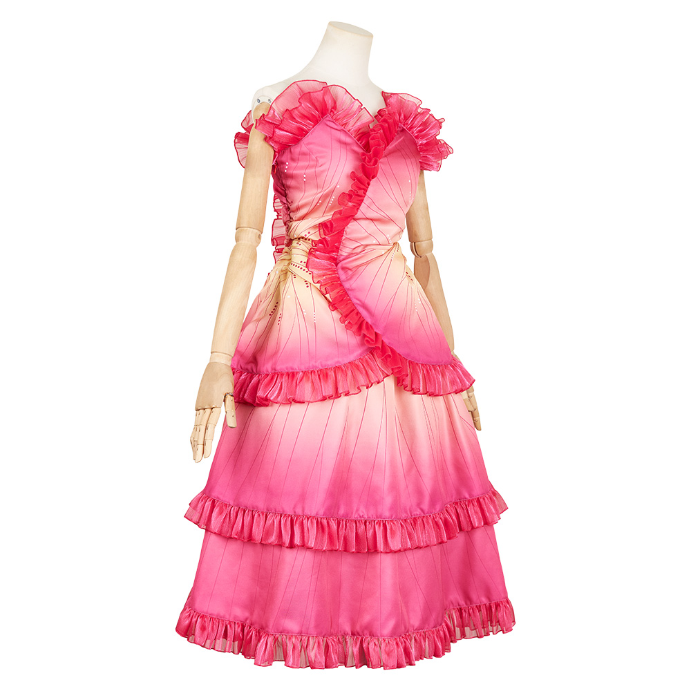 Wicked (2024) Glinda Rosy Dress Halloween Cosplay Costume