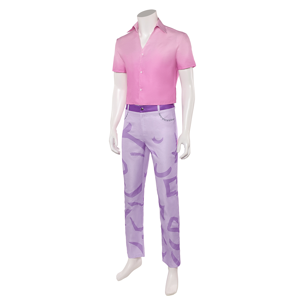 Kpop Demon Hunters Abby Men Pink Pant Shirt Set Halloween Carnival Party Cosplay Costume