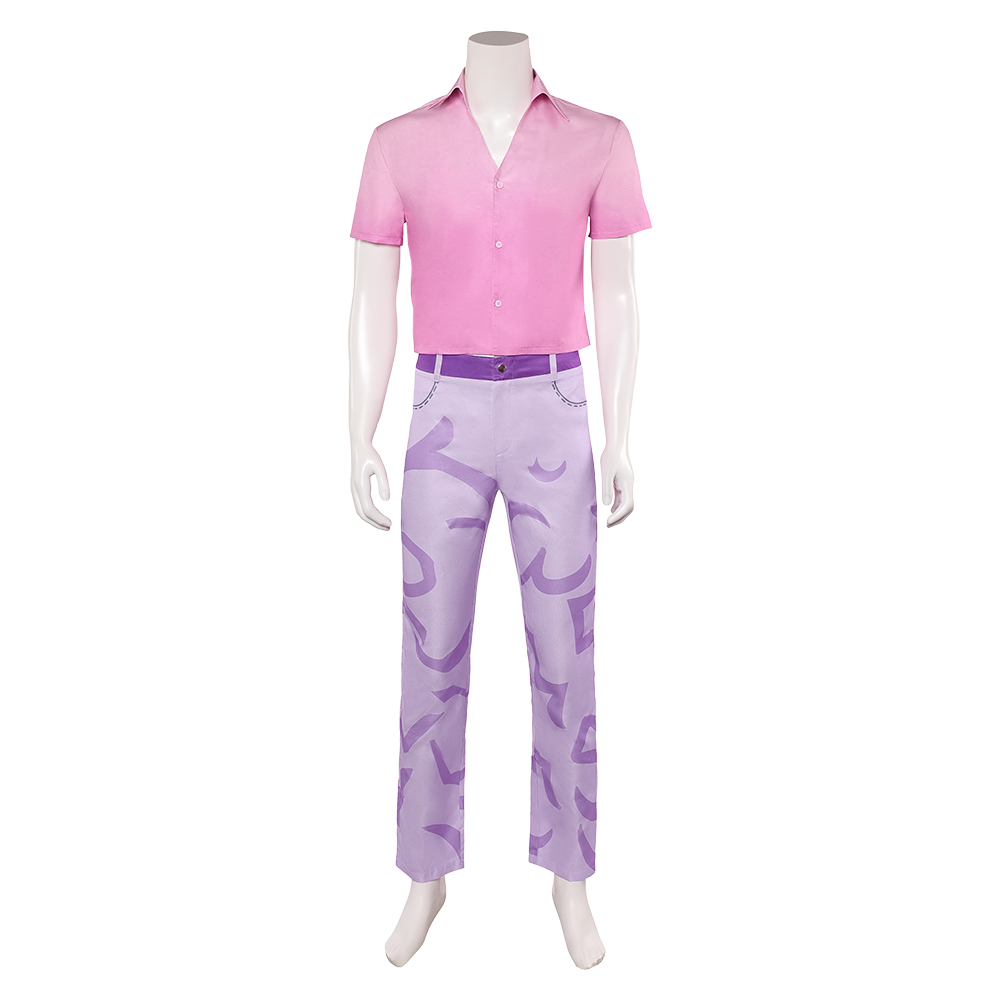 Kpop Demon Hunters Abby Men Pink Pant Shirt Set Halloween Carnival Party Cosplay Costume