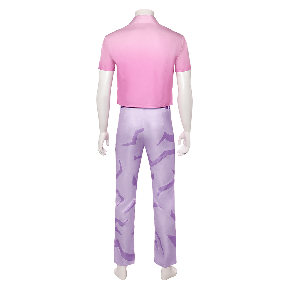 Kpop Demon Hunters Abby Men Pink Pant Shirt Set Halloween Carnival Party Cosplay Costume