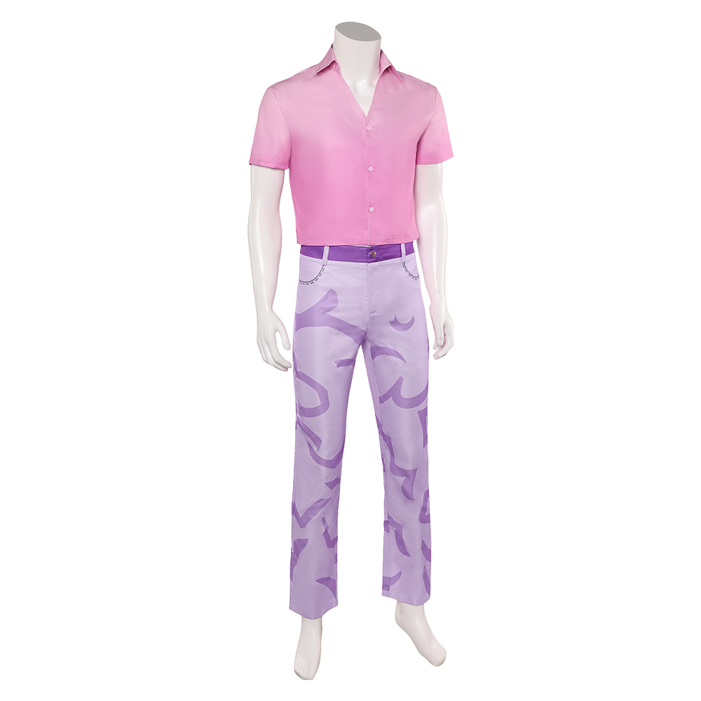 Kpop Demon Hunters Abby Men Pink Pant Shirt Set Halloween Carnival Party Cosplay Costume