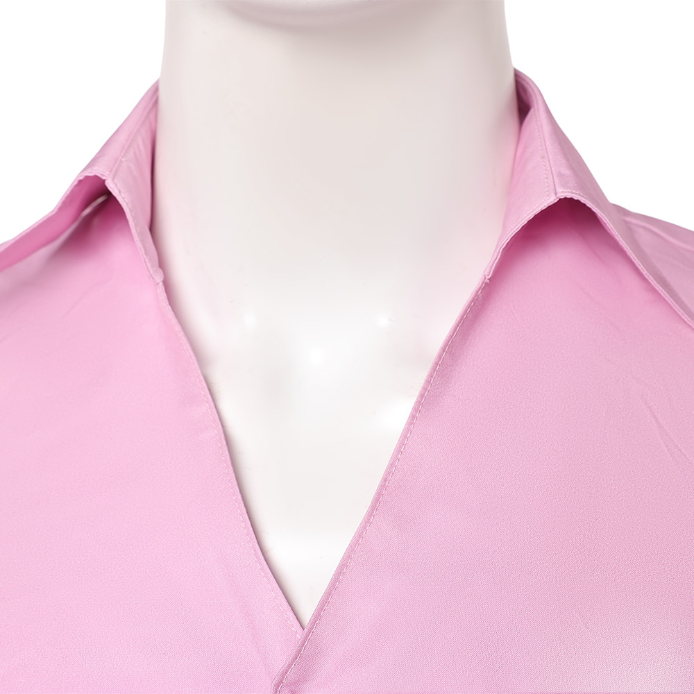 Kpop Demon Hunters Abby Men Pink Pant Shirt Set Halloween Carnival Party Cosplay Costume