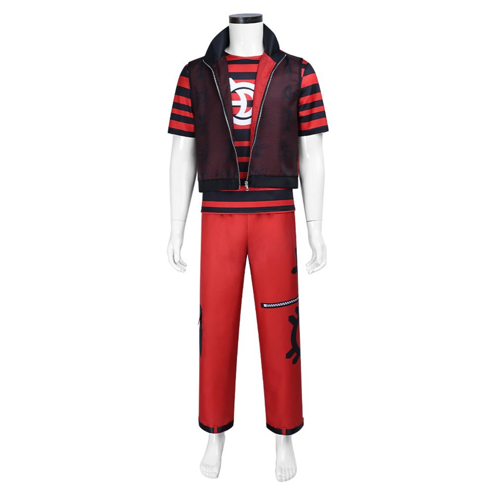 Zombies 4 Victor Men Red Jacket Shirt Pants Set Halloween Carnival Party Cosplay Costume