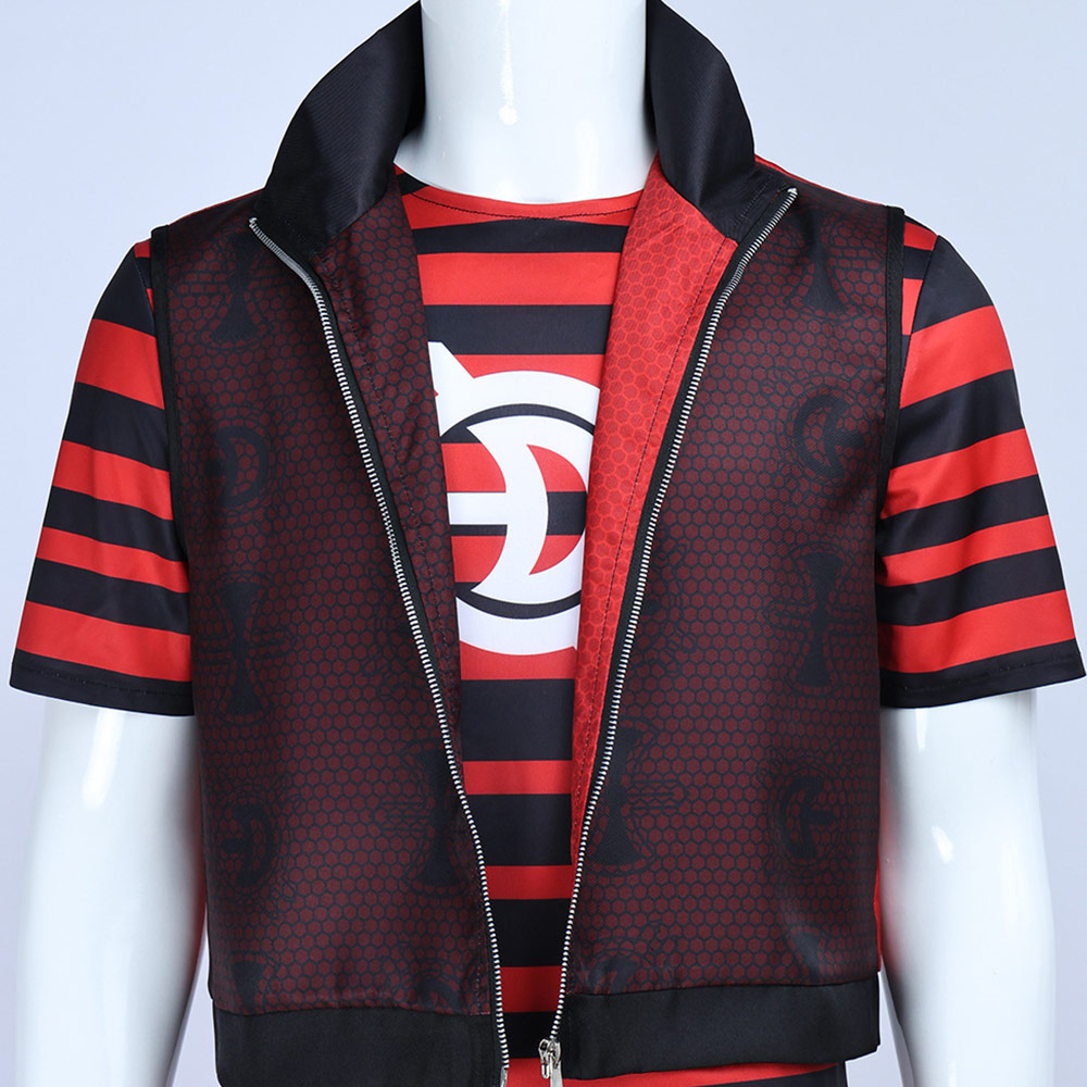 Zombies 4 Victor Men Red Jacket Shirt Pants Set Halloween Carnival Party Cosplay Costume