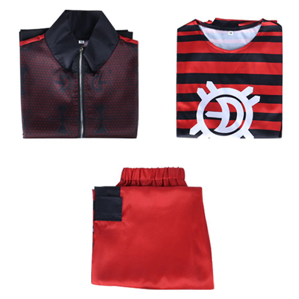 Zombies 4 Victor Men Red Jacket Shirt Pants Set Halloween Carnival Party Cosplay Costume