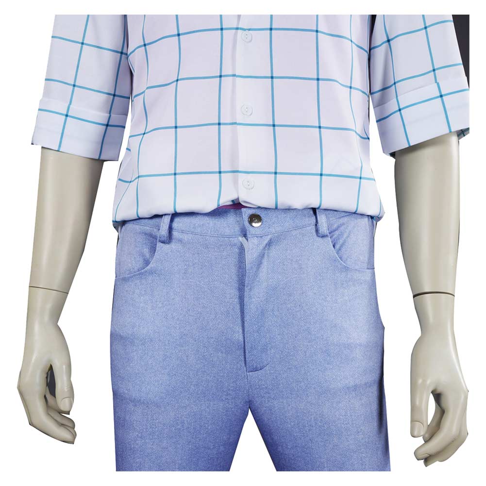 Kpop Demon Hunters Soda Pop Jinu Shirt Pants Set Halloween Carnival Party Cosplay Costume