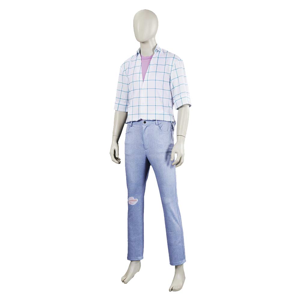 Kpop Demon Hunters Soda Pop Jinu Shirt Pants Set Halloween Carnival Party Cosplay Costume