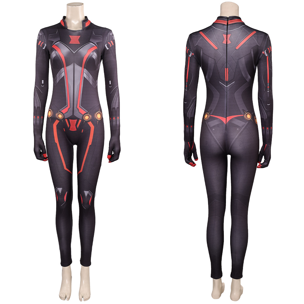 Rivals Black Widow Women Black Jumpsuit Outfits Halloween Carnival Cosplay Costume